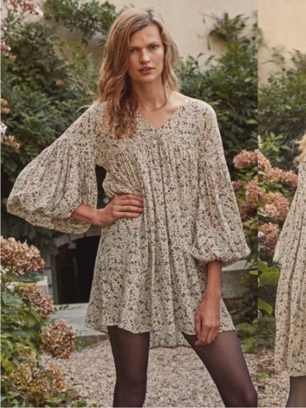 DOEN Pietra Dress — Cream Saint Claude Paisley | Size Medium EUC